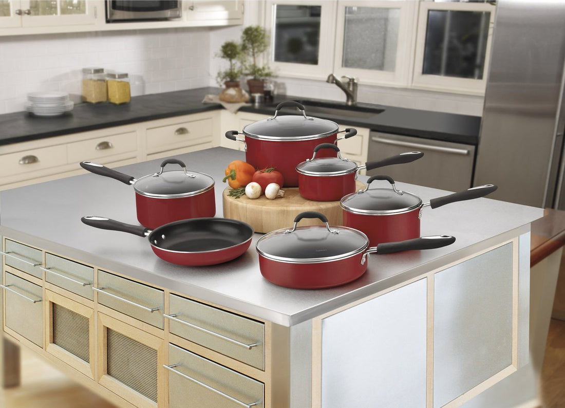 Cuisinart - 11 PC Advantage Red Non-Stick Aluminum Cookware Set - 55-11RC