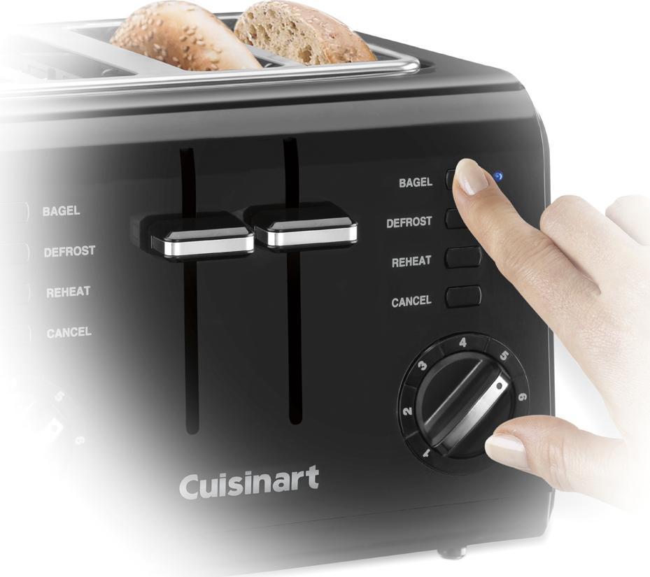 Cuisinart - 4-Slice Black Compact Toaster - CPT-142BKC