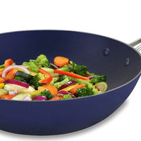 Cuisinart - 5.7 L Blue Open Stir Fry Wok With Helper Handle (5 QT) - CIL26-32HBBC