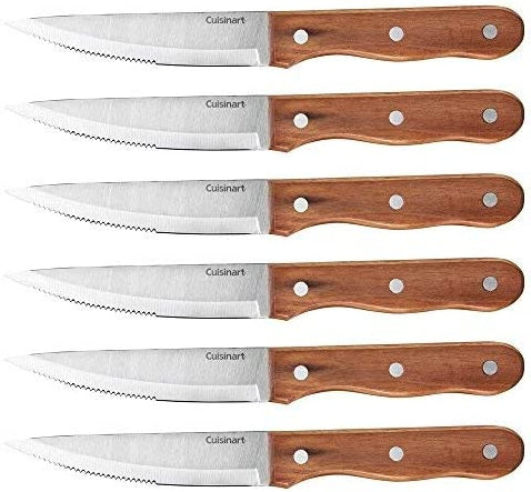 Cuisinart - 6 PC Triple Rivet Walnut Steak Knife Set - C55W-S6STKC