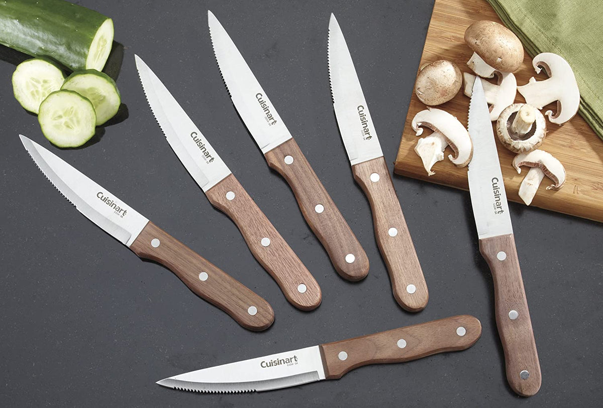 Cuisinart - 6 PC Triple Rivet Walnut Steak Knife Set - C55W-S6STKC