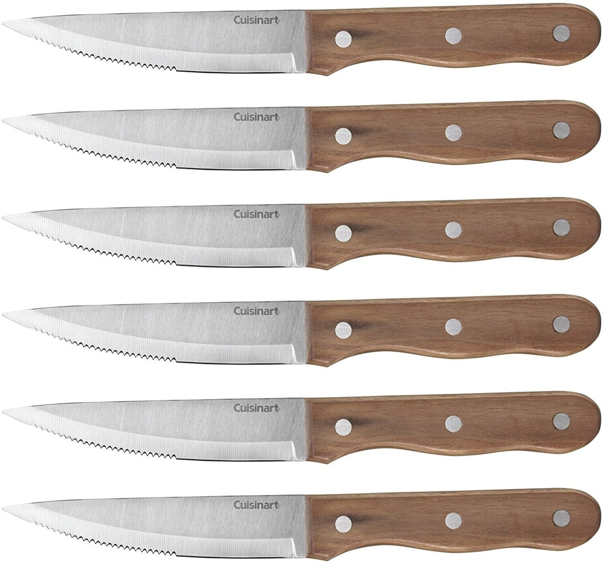 Cuisinart - 6 PC Triple Rivet Walnut Steak Knife Set - C55W-S6STKC
