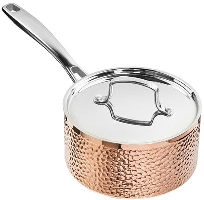 Cuisinart - 8 PC Hand Hammered 5-Ply Copper Cookware Set - HCFP-8C