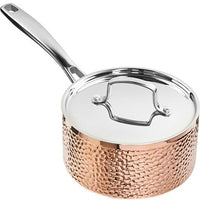 Cuisinart - 8 PC Hand Hammered 5-Ply Copper Cookware Set - HCFP-8C