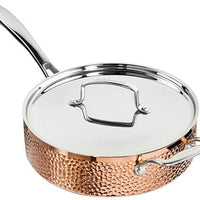 Cuisinart - 8 PC Hand Hammered 5-Ply Copper Cookware Set - HCFP-8C