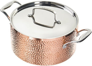 Cuisinart - 8 PC Hand Hammered 5-Ply Copper Cookware Set - HCFP-8C