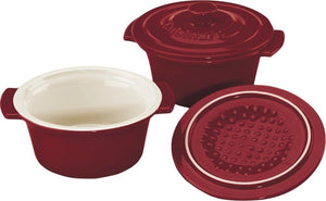 Cuisinart - Set of 2 Mini Round Covered Cocottes Red - CCB610-2RC