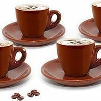 Cuisinox - 5.5oz Cappuccino Cup Brown Porcelain, Pack of 4 (160ml) - CUP455BR