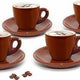Cuisinox - 5.5oz Cappuccino Cup Brown Porcelain Set Of 4 (160ml) - CUP455BR