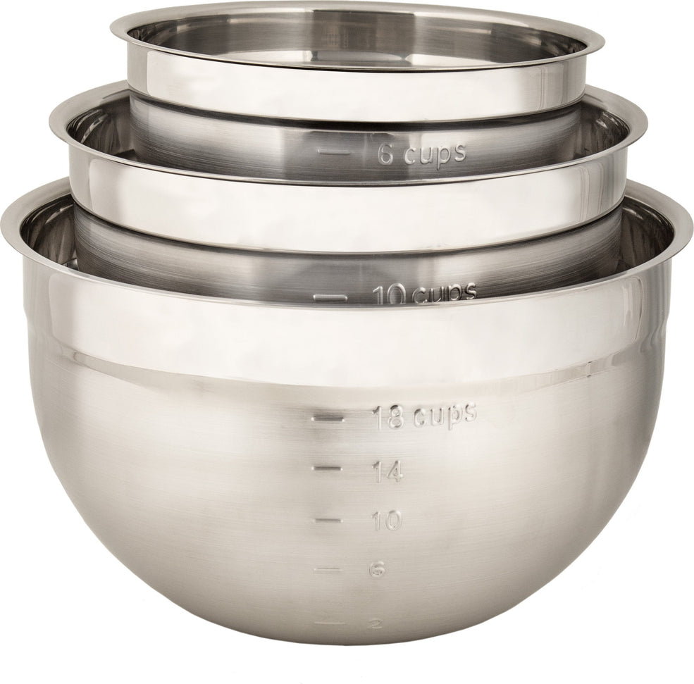 Cuisipro - Pack of 3 Stainless Steel Mixing Bowls - 747390
