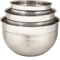 Cuisipro - Pack of 3 Stainless Steel Mixing Bowls - 747390