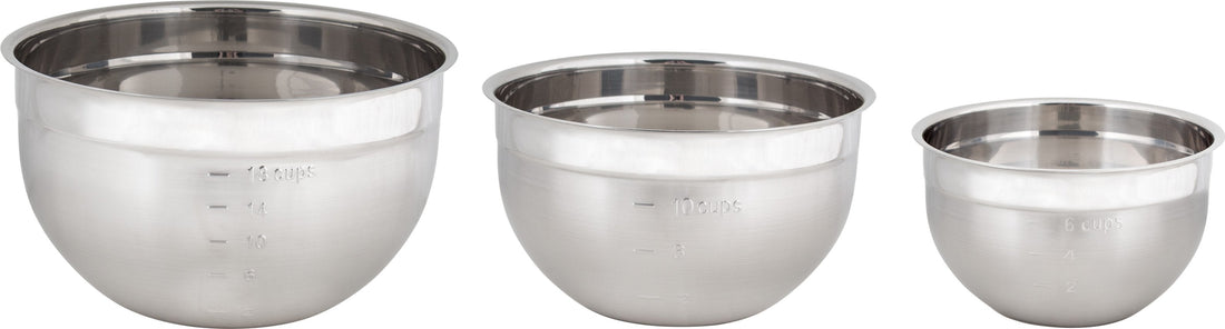 Cuisipro - Pack of 3 Stainless Steel Mixing Bowls - 747390
