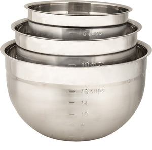 Cuisipro - Set of 3 Stainless Steel Mixing Bowls - 747390