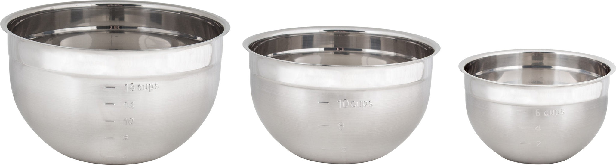 Cuisipro - Set of 3 Stainless Steel Mixing Bowls - 747390
