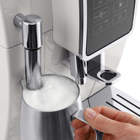 DeLonghi - Dinamica TrueBrew Over Ice Fully Automatic Coffee and Espresso Machine White - ECAM35020W