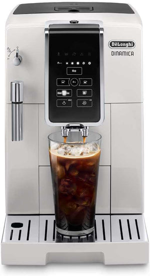 DeLonghi - Dinamica TrueBrew Over Ice Fully Automatic Coffee and Espresso Machine White - ECAM35020W