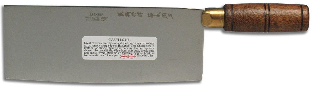 Dexter-Russell - 8" x 3.25" Traditional Chinese Chef's Knife with Hardwood Handle - S5198