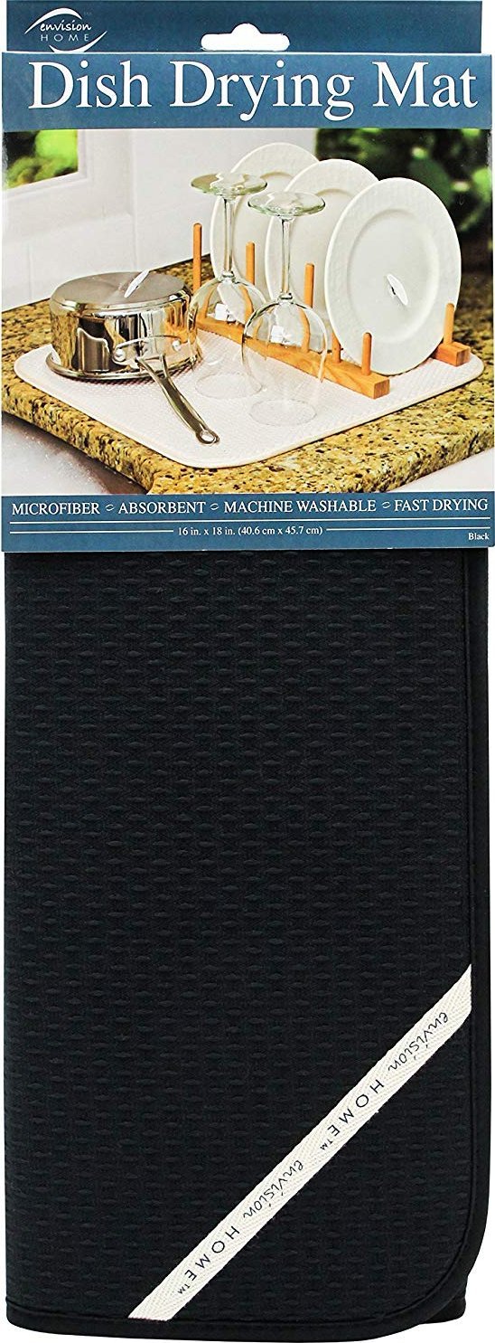 Envision Home - Black Dish Drying Mat - 41369