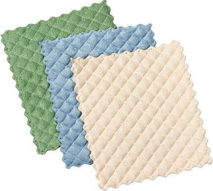 Envision Home - Green/Blue/Cream Quilted Dish Cloths (3pk) - 41380