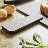 Epicurean - 9" x 7.5" Slate/Slate Riveted Handle Handy Series Board - 008-R09070202