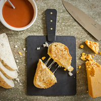 Epicurean - 9" x 7.5" Slate/Slate Riveted Handle Handy Series Board - 008-R09070202