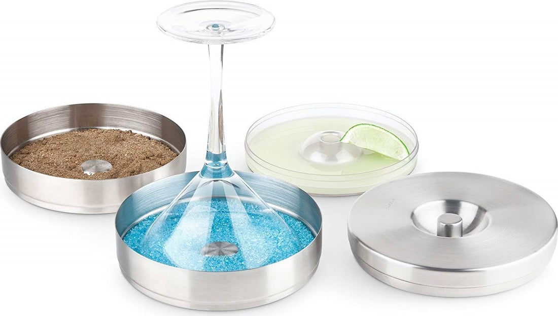 Final Touch - 2 Tier Cocktail Rimmer with Stainless Steel Lid - FTA7062