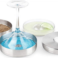 Final Touch - 2 Tier Cocktail Rimmer with Stainless Steel Lid - FTA7062