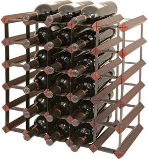 Final Touch - 30 Bottle Wine Rack Cherry Finish Assembled - FTR0303