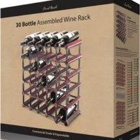 Final Touch - 30 Bottle Wine Rack Cherry Finish Assembled - FTR0303