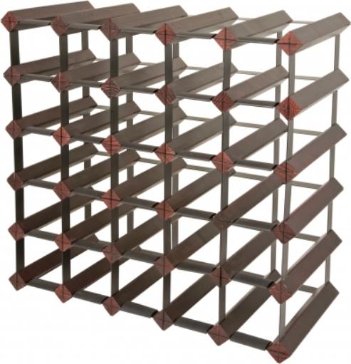 Final Touch - 30 Bottle Wine Rack Cherry Finish Assembled - FTR0303