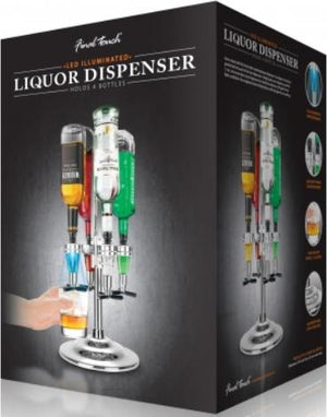 Final Touch - 4 Bottle Liquor Dispenser with Blue LED - FTA1815