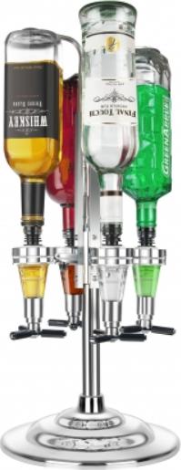 Final Touch - 4 Bottle Liquor Dispenser with Blue LED - FTA1815