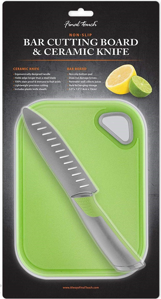 Final Touch - Bar Cutting Board & Ceramic Knife - FTA7301