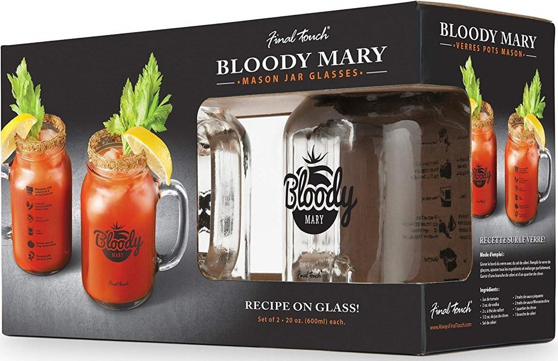 Final Touch - Bloody Mary Mason Jar Glasses, Pack of 2 - GG5205