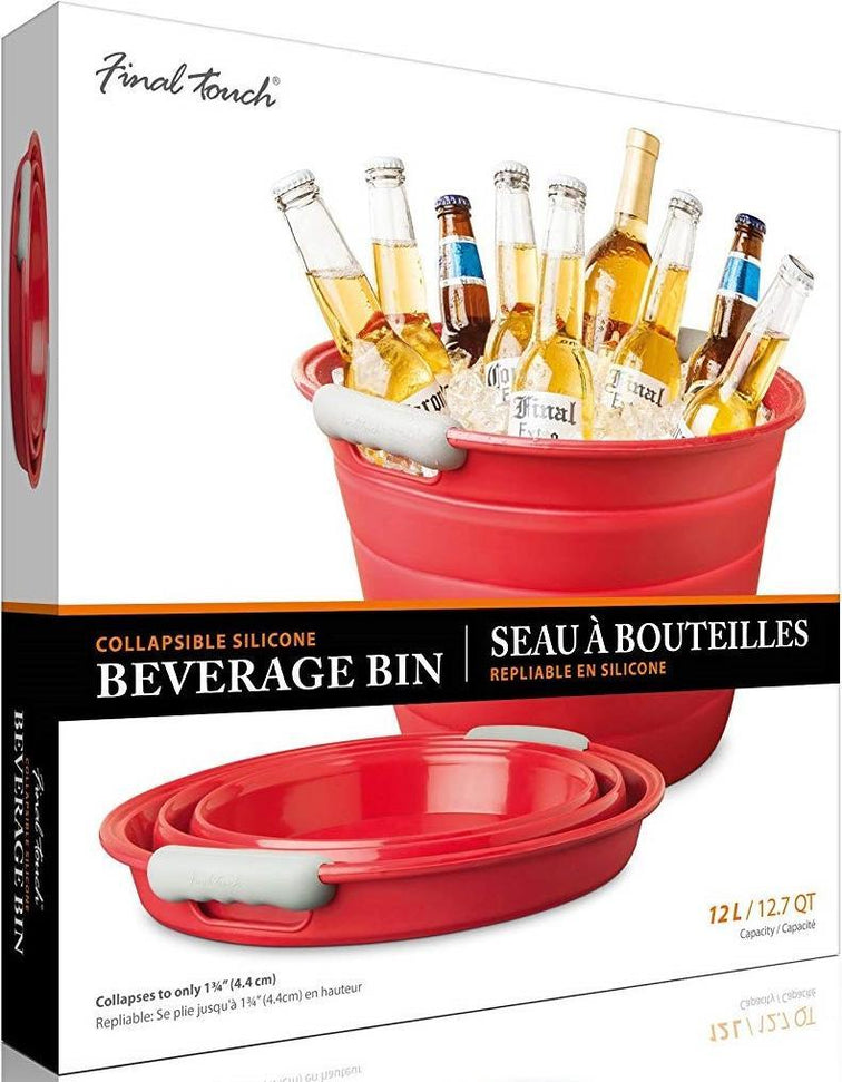 Final Touch - Collapsible Beverage Bin Red - IB15-9