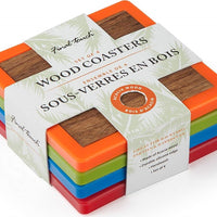 Final Touch - Coloured Wood Coasters, Pack of 4 - FTA7614 - DISCONTINUED