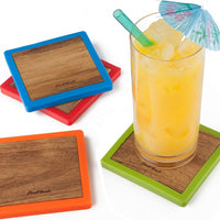 Final Touch - Coloured Wood Coasters, Pack of 4 - FTA7614 - DISCONTINUED