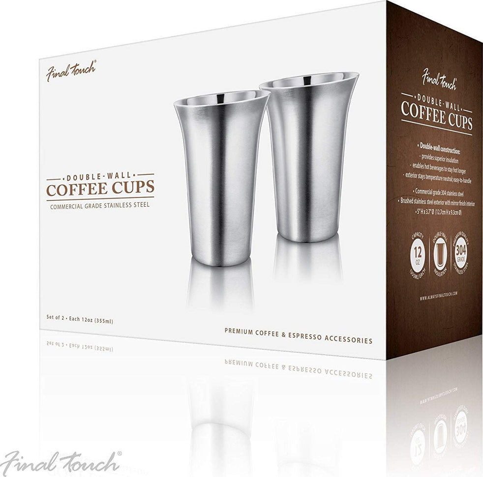 Final Touch - Double-Wall Coffee Cup, Pack of 2 (12 oz) - CAT8032