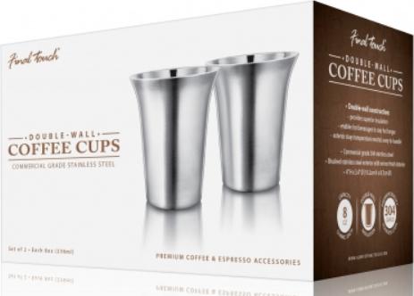 Final Touch - Double-Wall Coffee Cups, Pack of 2 (8 oz) - CAT8022 - DISCONTINUED