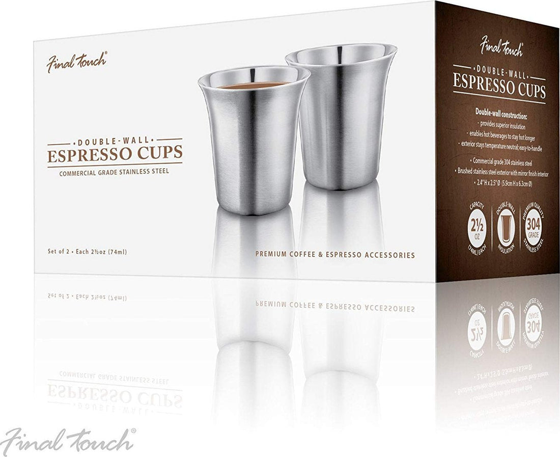 Final Touch - Double-Wall Espresso Cups, Pack of 2 - CAT8012