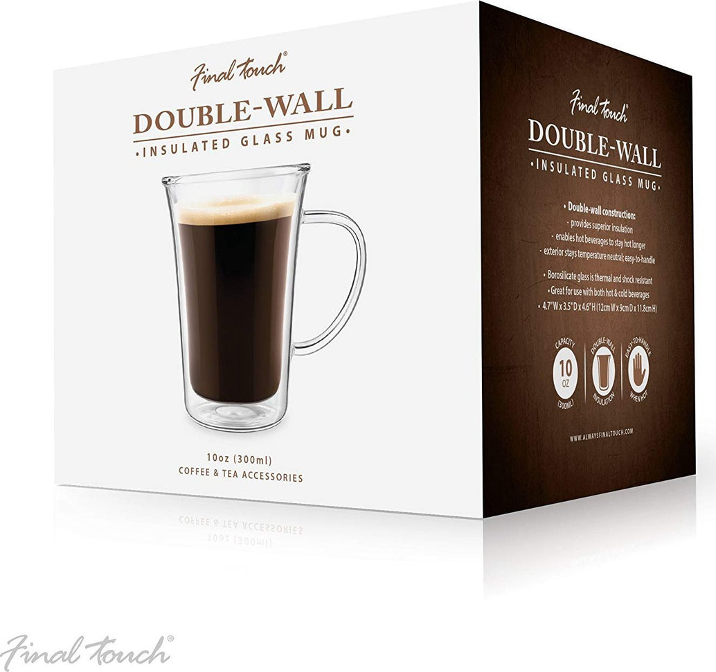 Final Touch - Double-Wall Insulated Glass Mug 10 oz - CAT8050