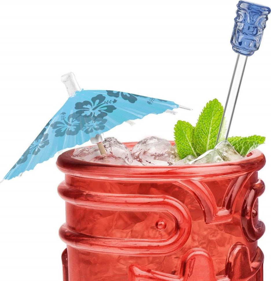 Final Touch - Drink Stirrers, Pack of 4 Tiki Head - FTA3052