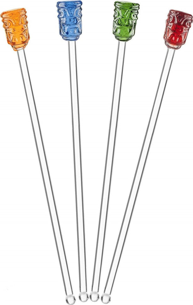 Final Touch - Drink Stirrers, Pack of 4 Tiki Head - FTA3052