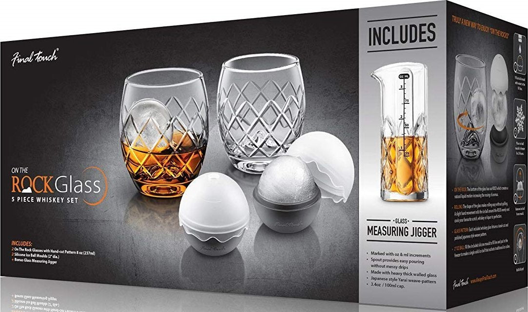 Final Touch - Hand-Etched On The Rock Glass 5 Piece Set - GS384