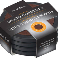 Final Touch - Round Wood Coasters, Pack of 4 - FTA7612