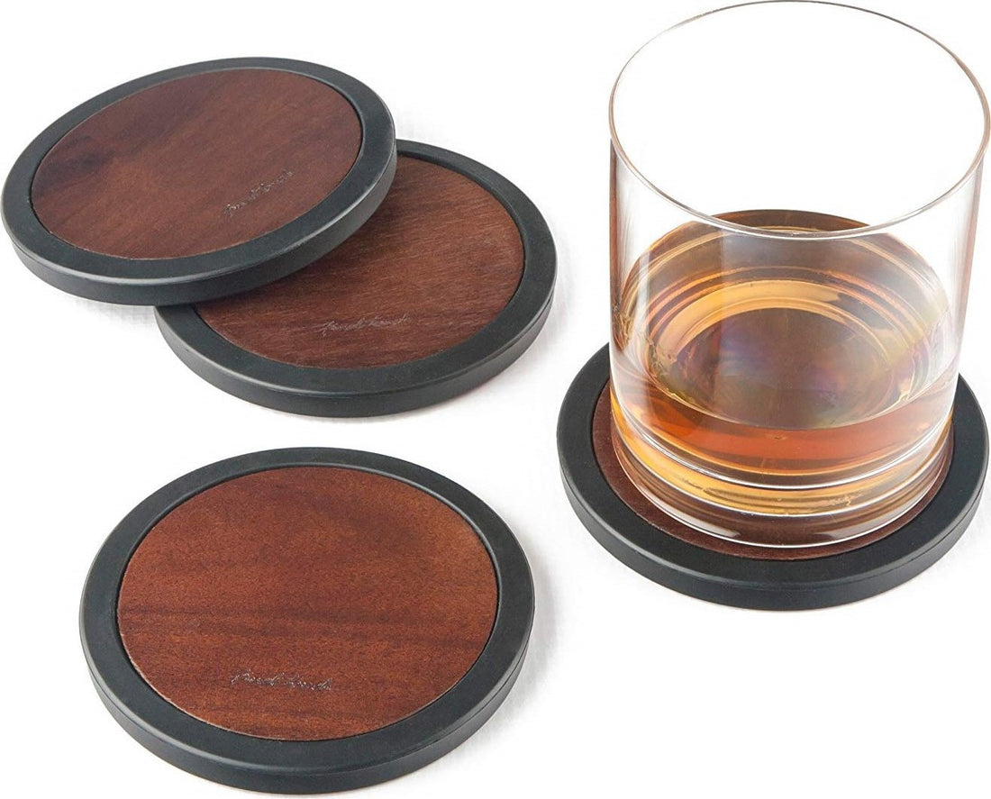 Final Touch - Round Wood Coasters, Pack of 4 - FTA7612