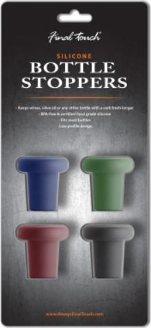 Final Touch - Silicone Bottle Stoppers, Pack of 4 - FTA7005