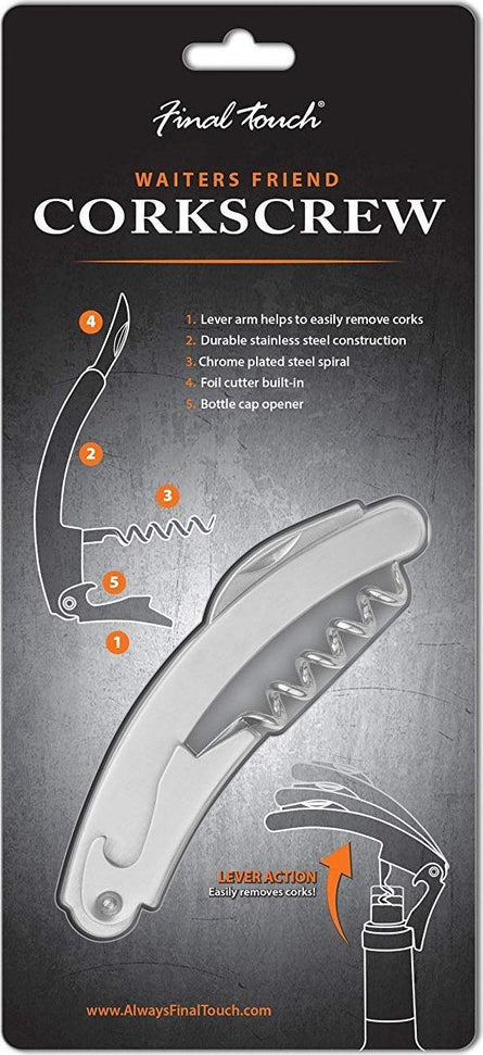 Final Touch - Stainless Steel Waiter's Friend Corkscrew - FTA7114