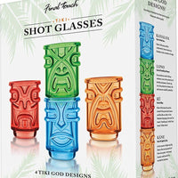 Final Touch - Tiki Shot Glasses, Pack of 4 Various Colours - TK5402