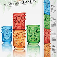 Final Touch - Tiki Tumblers, Pack of 4 Various Colours - TK5302
